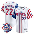Men's Pittsburgh Pirates 2024 Fourth of July Vapor Premier Limited Jersey - All Stitched - White, Andrew Mccutchen