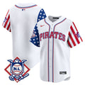 Men's Pittsburgh Pirates 2024 Fourth of July Vapor Premier Limited Jersey - All Stitched - White, Team