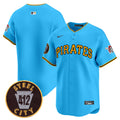 Men's Pittsburgh Pirates 412 Patch Vapor Premier Limited Jersey V3 - All Stitched - Light Blue, Team