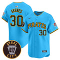 Men's Pittsburgh Pirates 412 Patch Vapor Premier Limited Jersey V3 - All Stitched - Light Blue, Paul Skenes