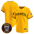 Men's Pittsburgh Pirates 412 Patch Vapor Premier Limited Jersey V3 - All Stitched - Gold, Team
