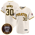 Men's Pittsburgh Pirates 412 Patch Vapor Premier Limited Jersey V3 - All Stitched - Cream, Paul Skenes