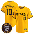 Men's Pittsburgh Pirates 412 Patch Vapor Premier Limited Jersey V3 - All Stitched - Gold, Bryan Reynolds