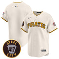 Men's Pittsburgh Pirates 412 Patch Vapor Premier Limited Jersey V3 - All Stitched - Cream, Team