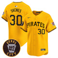 Men's Pittsburgh Pirates 412 Patch Vapor Premier Limited Jersey V3 - All Stitched - Gold, Paul Skenes