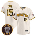 Men's Pittsburgh Pirates 412 Patch Vapor Premier Limited Jersey V3 - All Stitched - Cream, Oneil Cruz