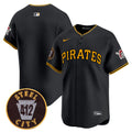 Men's Pittsburgh Pirates 412 Patch Vapor Premier Limited Jersey V3 - All Stitched - Black, Team