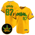 Men's Pittsburgh Pirates Wiz Khalifa Vapor Premier Limited Jersey - All Stitched - Gold, Khalifa 1987