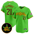 Men's Pittsburgh Pirates Wiz Khalifa Vapor Premier Limited Jersey - All Stitched - Green, Roberto Clemente