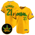 Men's Pittsburgh Pirates Wiz Khalifa Vapor Premier Limited Jersey - All Stitched - Gold, Roberto Clemente