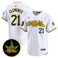 Men's Pittsburgh Pirates Wiz Khalifa Vapor Premier Limited Jersey - All Stitched - White, Roberto Clemente