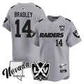 Men's Raiders 2024 Vapor Premier Limited Jersey - 65th Anniversary - All Stitched - Silver, Carter Bradley