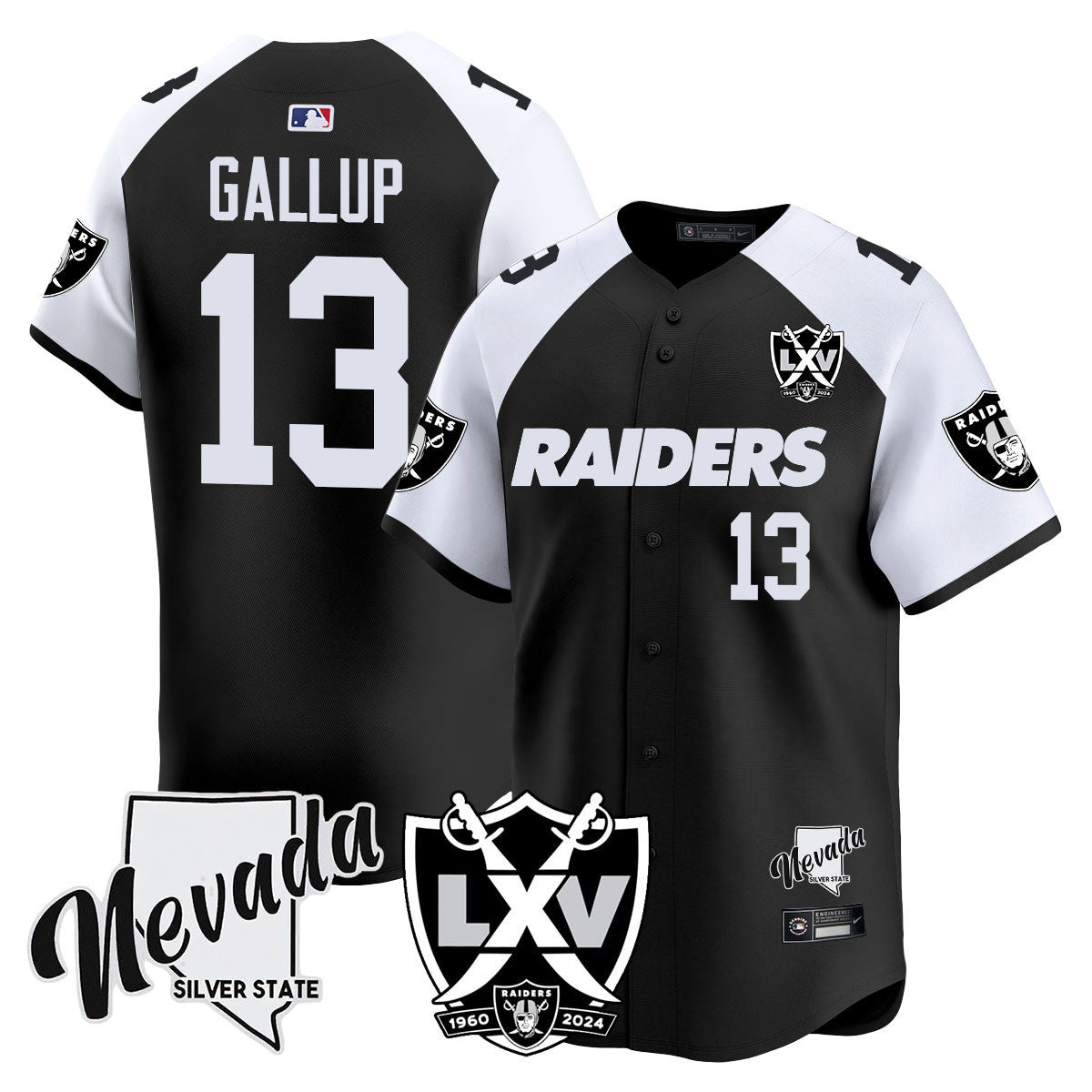 Men's Raiders 2024 Vapor Premier Limited Jersey - 65th Anniversary - All Stitched - Black Alternate, Michael Gallup
