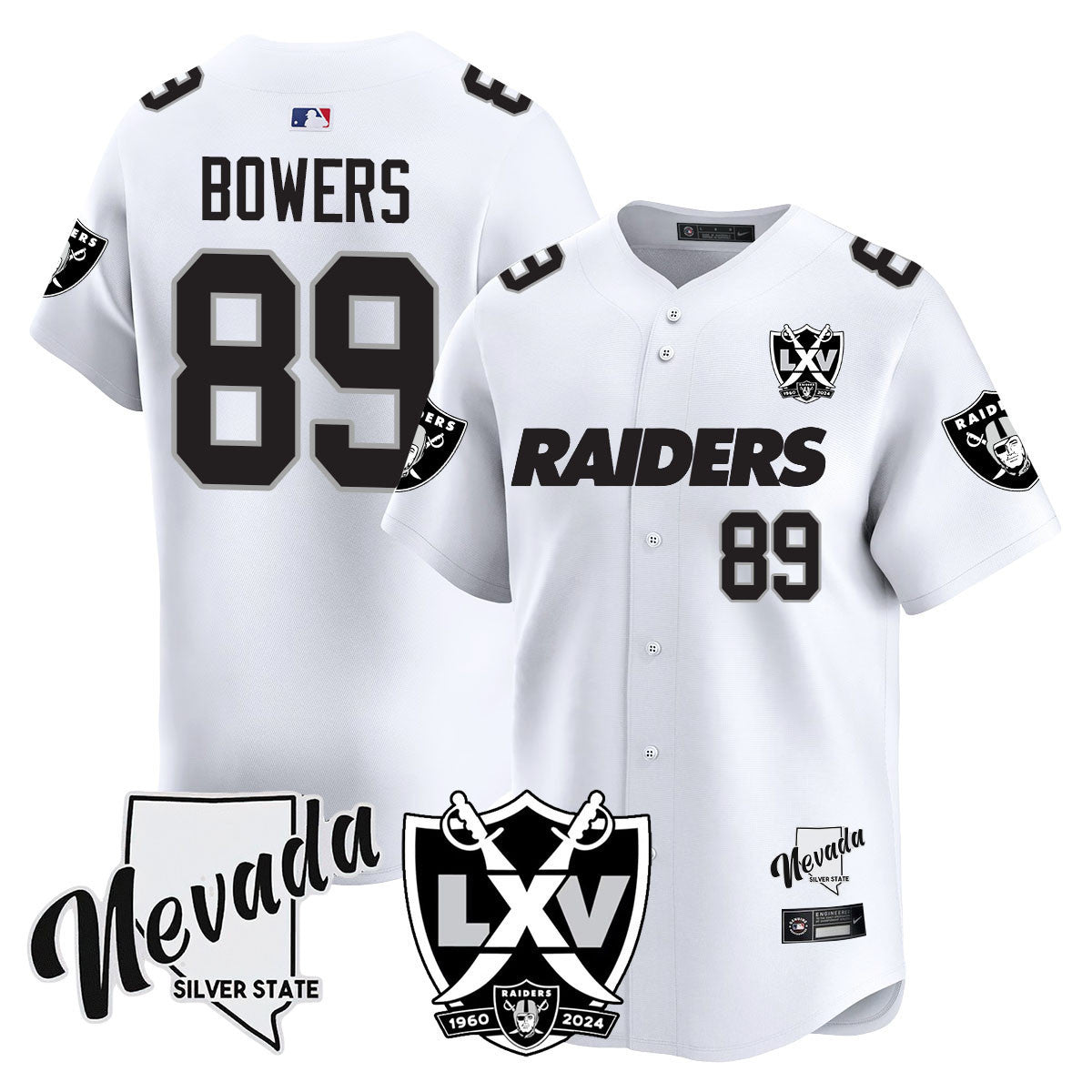 Men's Raiders 2024 Vapor Premier Limited Jersey - 65th Anniversary - All Stitched - White Limited, Brock Bowers