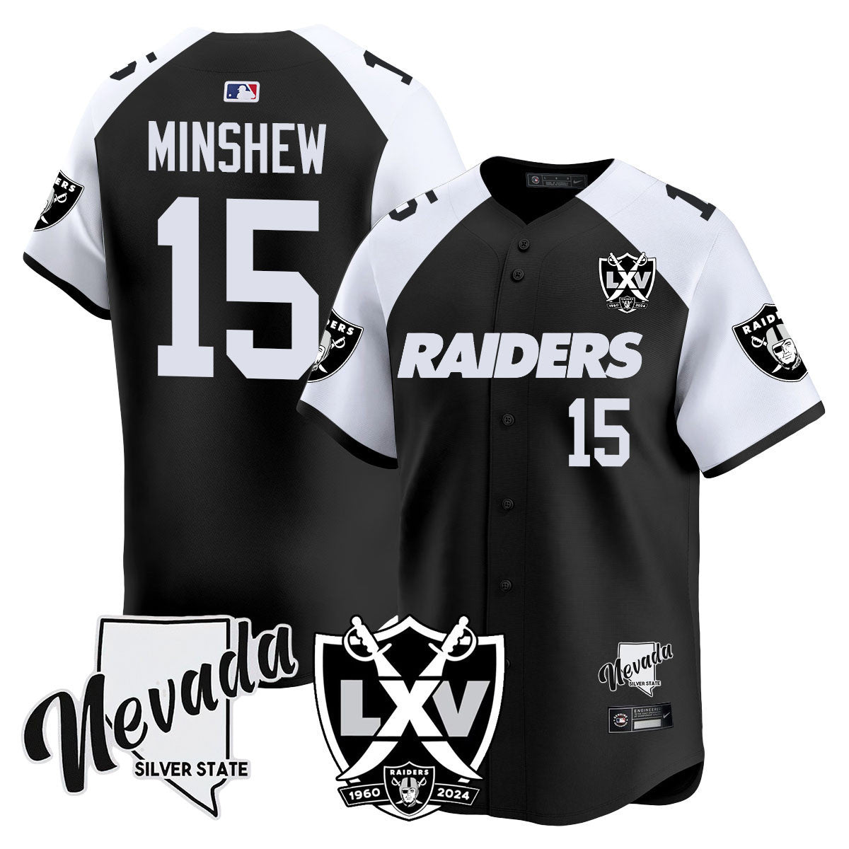 Men's Raiders 2024 Vapor Premier Limited Jersey - 65th Anniversary - All Stitched - Black Alternate, Gardner Minshew