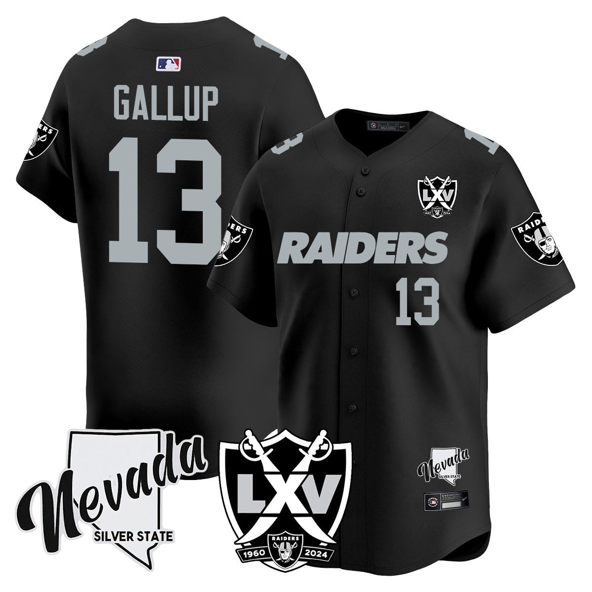 Men's Raiders 2024 Vapor Premier Limited Jersey - 65th Anniversary - All Stitched - Black, Michael Gallup
