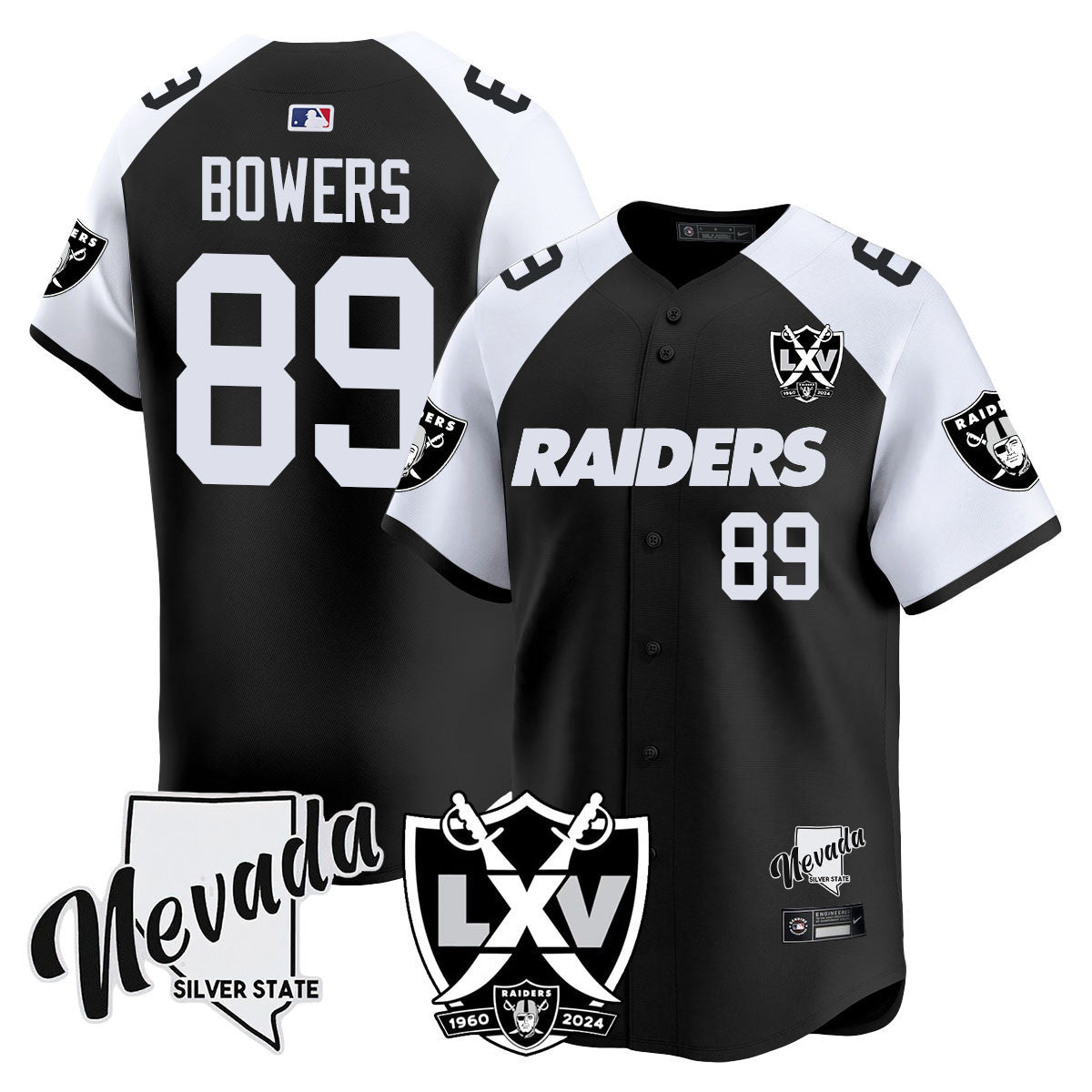 Men's Raiders 2024 Vapor Premier Limited Jersey - 65th Anniversary - All Stitched - Black Alternate, Brock Bowers
