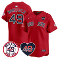 Men's Red Sox Tim Wakefield Memorial Patch Vaper Premier Limited Jersey - All Stitched- All Stitched - Red, Tim Wakefield