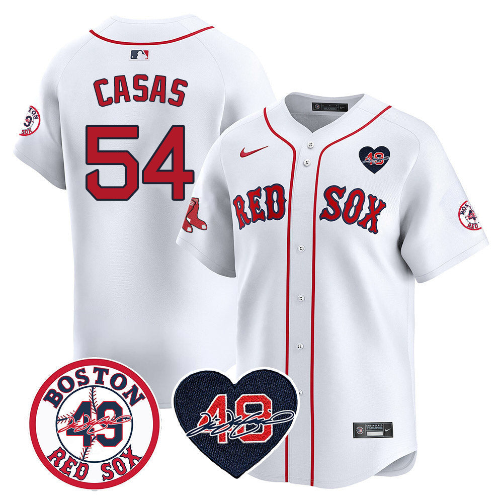 Men's Red Sox Tim Wakefield Memorial Patch Vaper Premier Limited Jersey - All Stitched- All Stitched - White, Triston Casas
