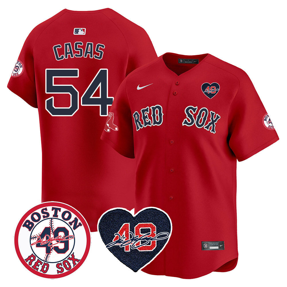 Men's Red Sox Tim Wakefield Memorial Patch Vaper Premier Limited Jersey - All Stitched- All Stitched - Red, Triston Casas