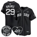 Men's Red Sox Tim Wakefield Memorial Patch Vaper Premier Limited Jersey - All Stitched- All Stitched - Black, Bobby Dalbec