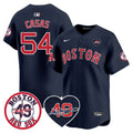 Men's Red Sox Tim Wakefield Memorial Patch Vaper Premier Limited Jersey - All Stitched- All Stitched - Navy, Triston Casas