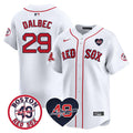 Men's Red Sox Tim Wakefield Memorial Patch Vaper Premier Limited Jersey - All Stitched- All Stitched - White, Bobby Dalbec