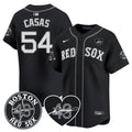 Men's Red Sox Tim Wakefield Memorial Patch Vaper Premier Limited Jersey - All Stitched- All Stitched - Black, Triston Casas