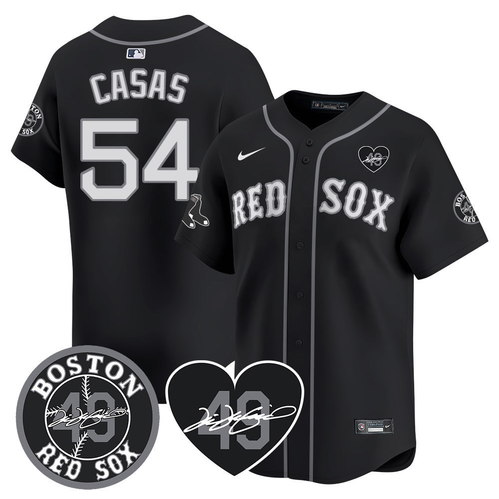 Men's Red Sox Tim Wakefield Memorial Patch Vaper Premier Limited Jersey - All Stitched- All Stitched - Black, Triston Casas