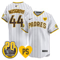 Men's San Diego Padres 2024 Tony Gwynn Vapor Premier Limited Jersey - All Stitched - White, Joe Musgrove