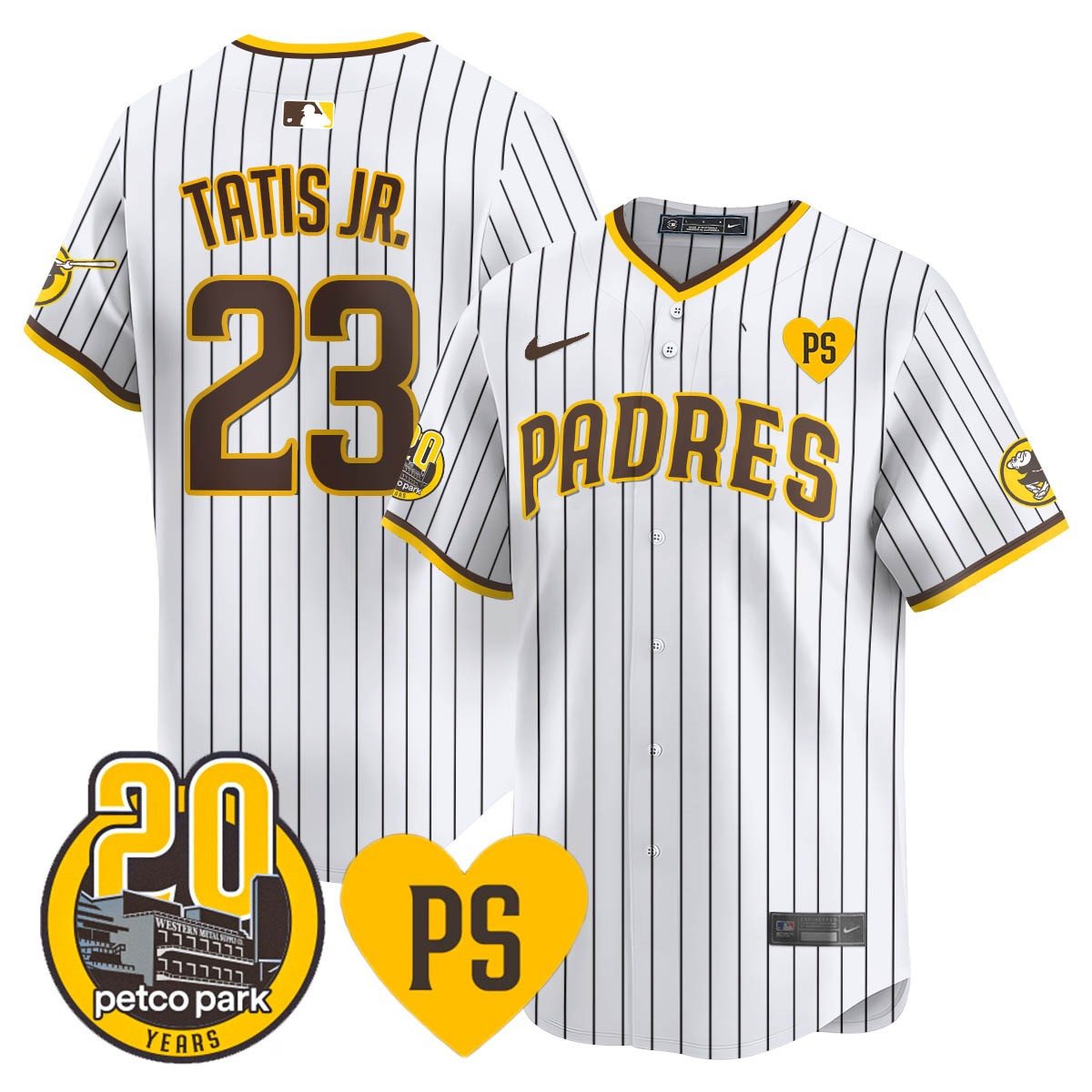 Men's San Diego Padres 2024 Tony Gwynn Vapor Premier Limited Jersey - All Stitched - White, Fernando Tatis Jr.