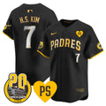 Men's San Diego Padres 2024 Tony Gwynn Vapor Premier Limited Jersey - All Stitched - Black Gold, Ha-Seong Kim