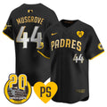 Men's San Diego Padres 2024 Tony Gwynn Vapor Premier Limited Jersey - All Stitched - Black Gold, Joe Musgrove