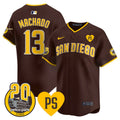 Men's San Diego Padres 2024 Tony Gwynn Vapor Premier Limited Jersey - All Stitched - Brown, Manny Machado