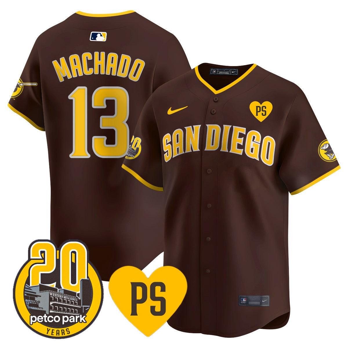 Men's San Diego Padres 2024 Tony Gwynn Vapor Premier Limited Jersey - All Stitched - Brown, Manny Machado