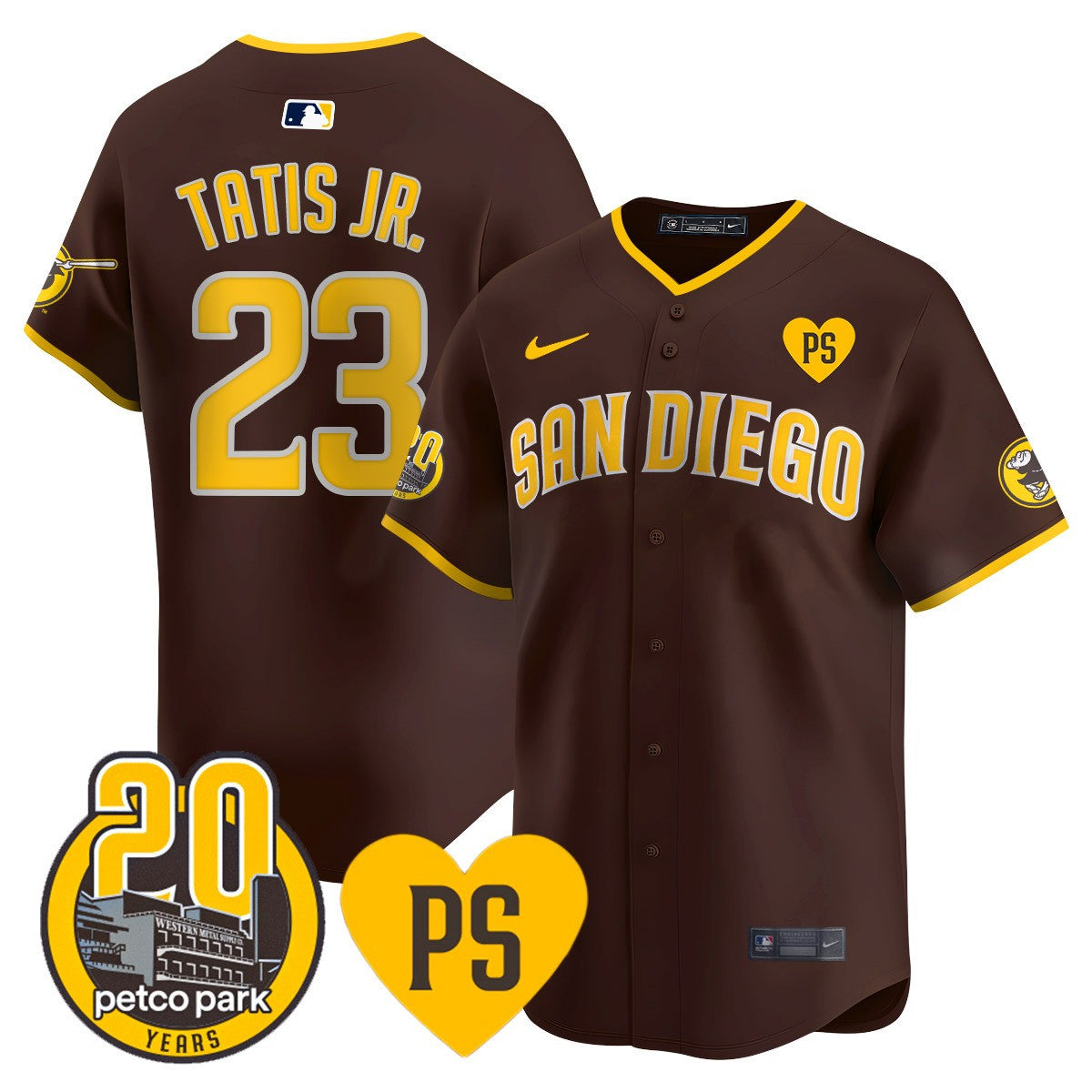 Men's San Diego Padres 2024 Tony Gwynn Vapor Premier Limited Jersey - All Stitched - Brown, Fernando Tatis Jr.