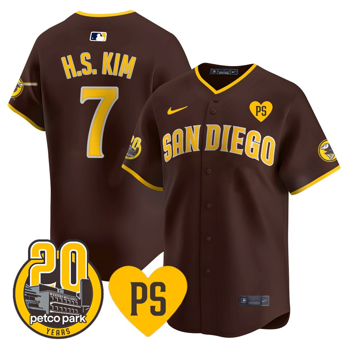 Men's San Diego Padres 2024 Tony Gwynn Vapor Premier Limited Jersey - All Stitched - Brown, Ha-Seong Kim