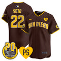 Men's San Diego Padres 2024 Tony Gwynn Vapor Premier Limited Jersey - All Stitched - Brown, Juan Soto