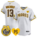 Men's San Diego Padres 2024 Tony Gwynn Vapor Premier Limited Jersey - All Stitched - White, Manny Machado