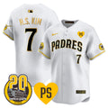 Men's San Diego Padres 2024 Tony Gwynn Vapor Premier Limited Jersey - All Stitched - White Gold, Ha-Seong Kim