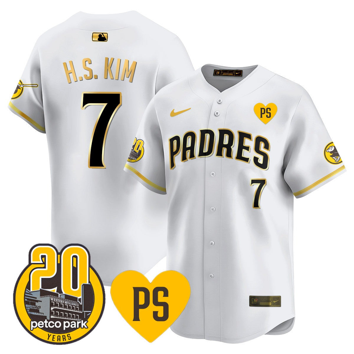 Men's San Diego Padres 2024 Tony Gwynn Vapor Premier Limited Jersey - All Stitched - White Gold, Ha-Seong Kim