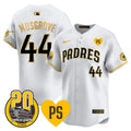 Men's San Diego Padres 2024 Tony Gwynn Vapor Premier Limited Jersey - All Stitched - White Gold, Joe Musgrove