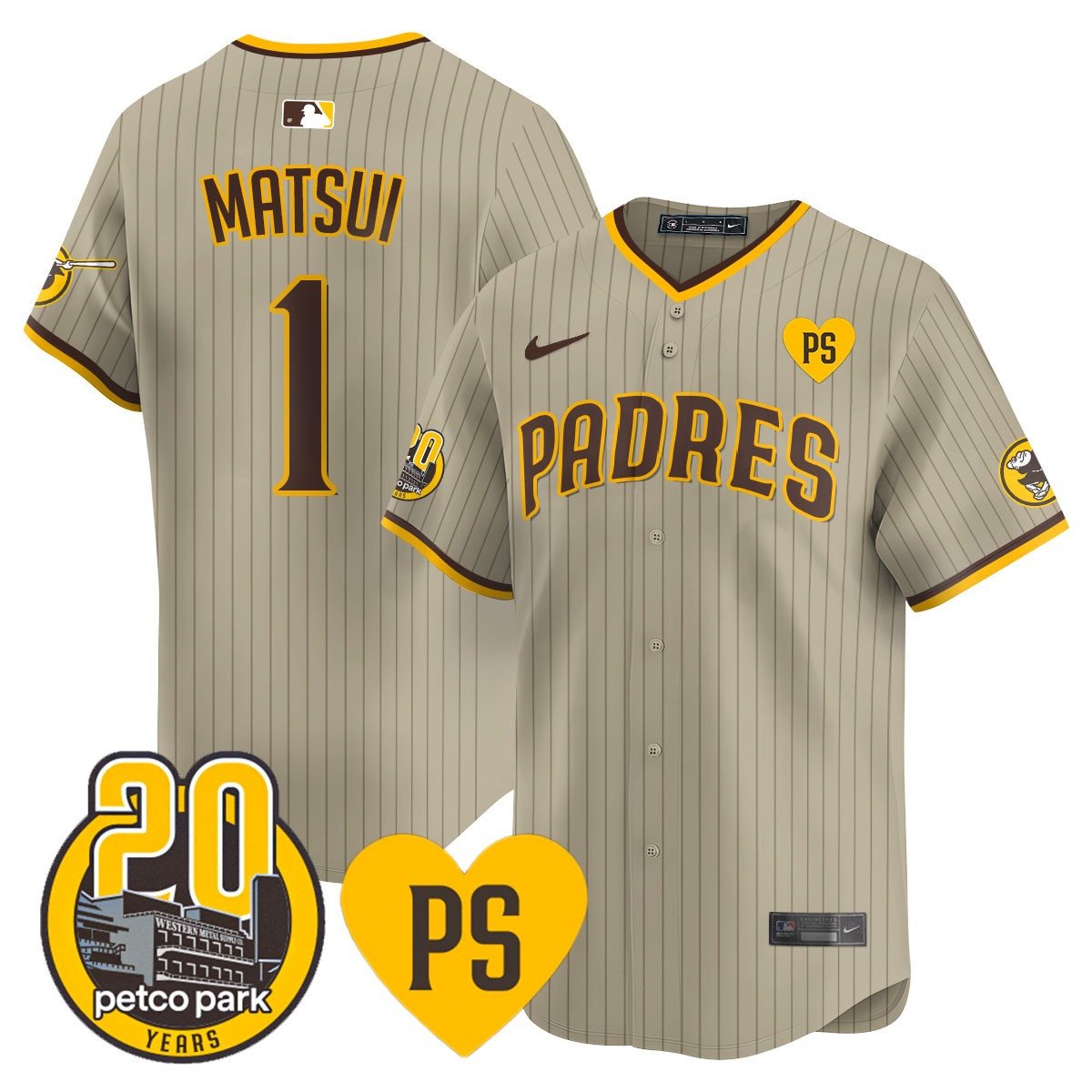 Men's San Diego Padres 2024 Tony Gwynn Vapor Premier Limited Jersey - All Stitched - Tan, Yuki Matsui