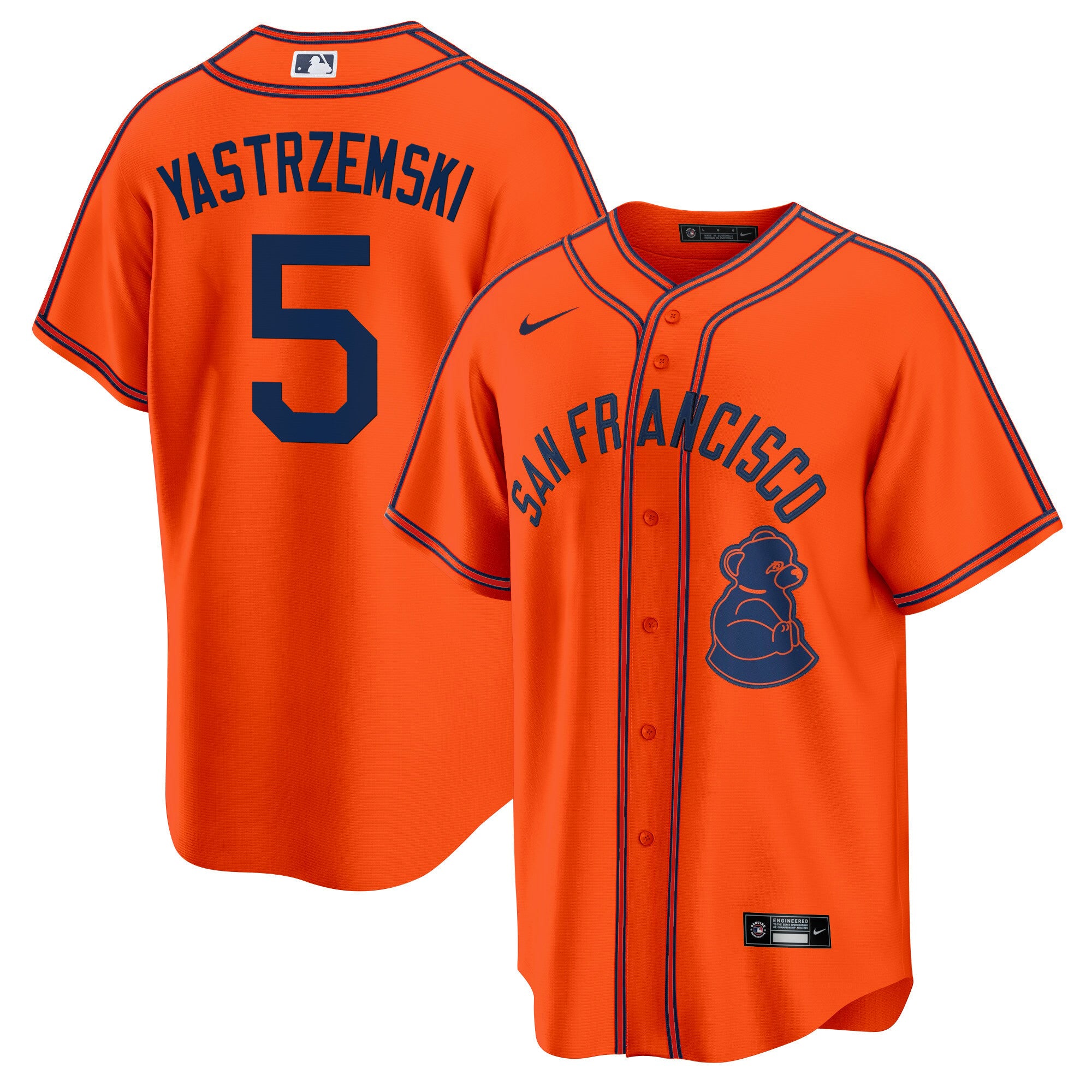 Men's San Francisco Giants 2024 Rickwood Classic Vapor Premier Limited Jersey - All Stitched - Orange, Mike Yastrzemski
