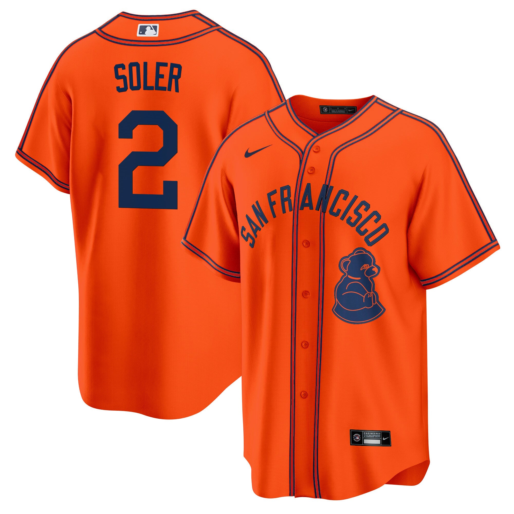 Men's San Francisco Giants 2024 Rickwood Classic Vapor Premier Limited Jersey - All Stitched - Orange, Jorge Soler