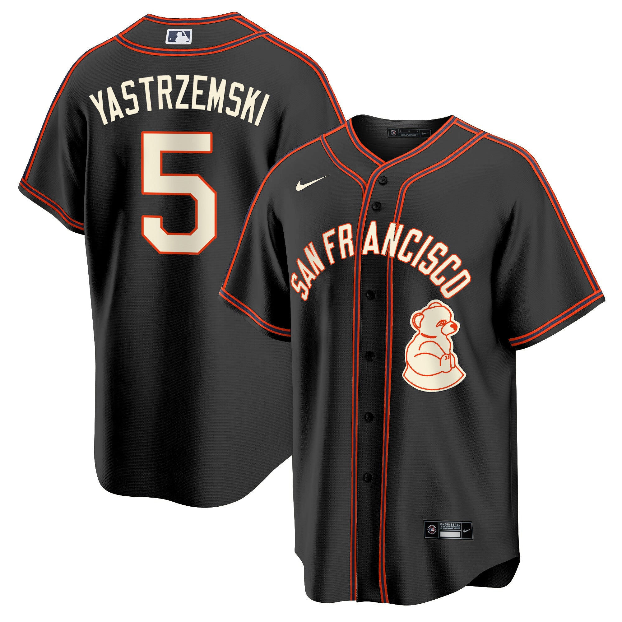 Men's San Francisco Giants 2024 Rickwood Classic Vapor Premier Limited Jersey - All Stitched - Black, Mike Yastrzemski