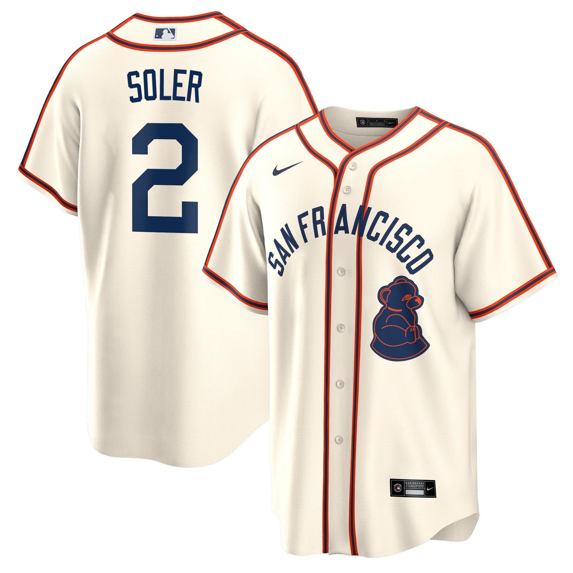 Men's San Francisco Giants 2024 Rickwood Classic Vapor Premier Limited Jersey - All Stitched - Cream, Jorge Soler