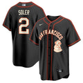 Men's San Francisco Giants 2024 Rickwood Classic Vapor Premier Limited Jersey - All Stitched - Black, Jorge Soler