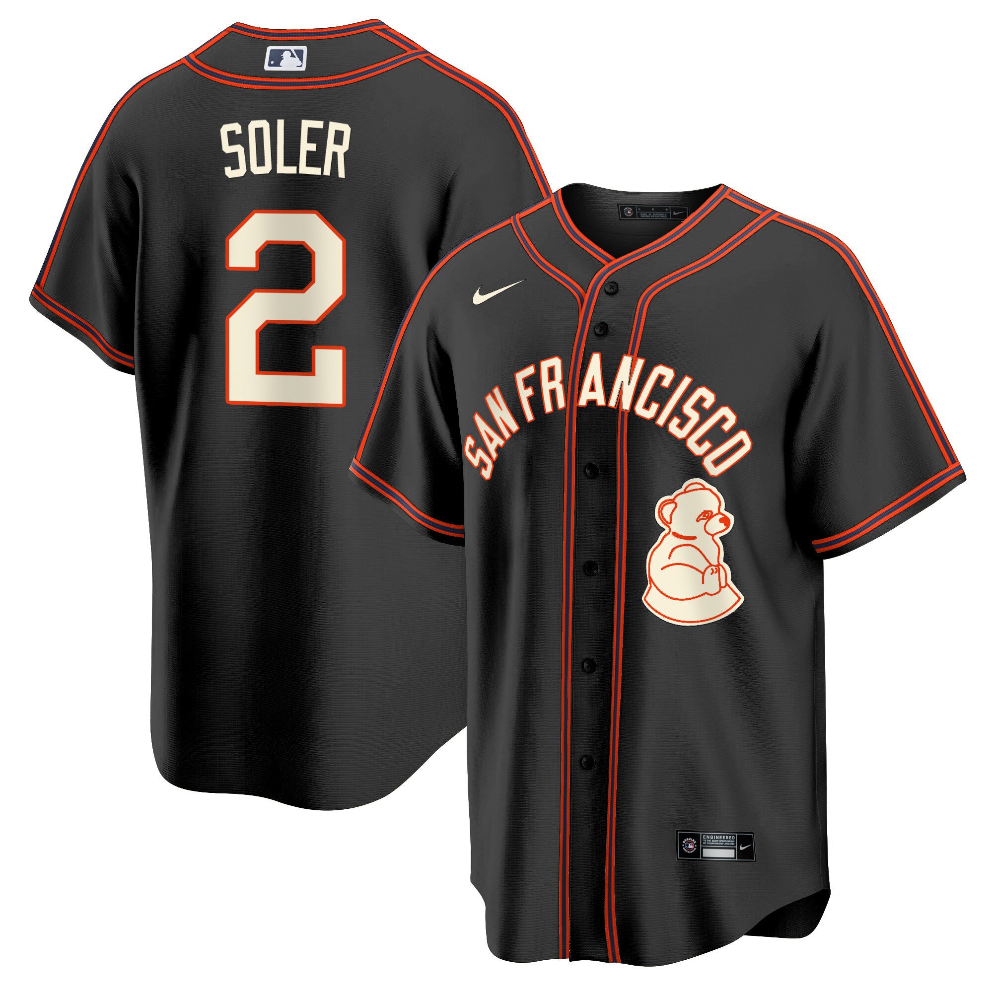 Men's San Francisco Giants 2024 Rickwood Classic Vapor Premier Limited Jersey - All Stitched - Black, Jorge Soler