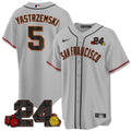 Men's San Francisco Giants 2024 Willie Mays Patch Vapor Premier Limited Jersey V2 - All Stitched - Gray, Mike Yastrzemski